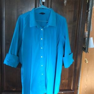 Lands End 3/4 sleeve no gape stretch 3/4 sleeve